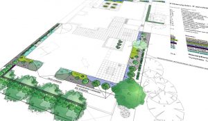 Gartenplanung für einen Pflanzplan im Gartenbau
